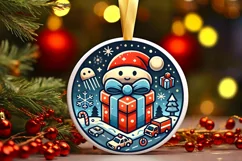 Round Christmas Ornament Sublimation|Clipart Product Image 2