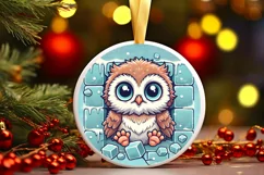 Round Christmas Ornament Sublimation|Clipart Product Image 2