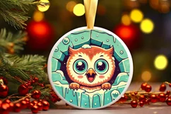Round Christmas Ornament Sublimation|Clipart Product Image 2