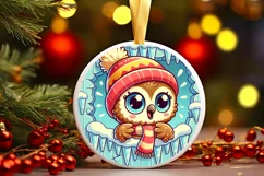 Round Christmas Ornament Sublimation|Clipart Product Image 2
