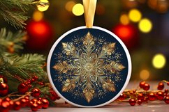 Snow Flake Christmas Round Cute Ornament Sublimation Product Image 1