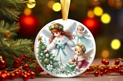 Round Christmas Ornament Sublimation|Clipart Product Image 2
