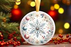 Round Christmass Ornament PNG Product Image 1