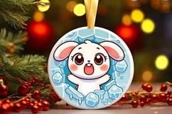 Round Christmas Ornament Sublimation|Clipart Product Image 2