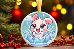 Round Christmas Ornament Sublimation|Clipart Product Image 2