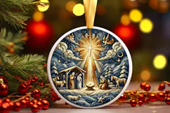 Round Christmass Ornament PNG Product Image 1