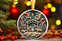 Round Christmass Ornament PNG Product Image 1