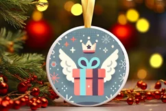 Round Christmas Ornament Sublimation|Clipart Product Image 2