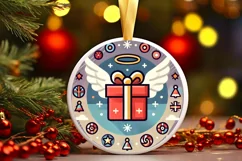 Round Christmas Ornament Sublimation|Clipart Product Image 2