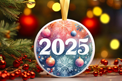 Round Christmass Ornament PNG Product Image 1