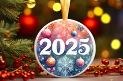 Round Christmass Ornament PNG Product Image 1