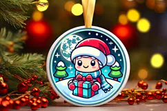 Round Christmass Ornament PNG Product Image 1
