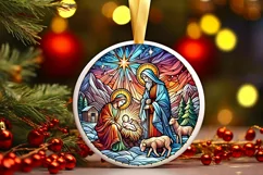Round Christmas Ornament Sublimation|Clipart Product Image 2