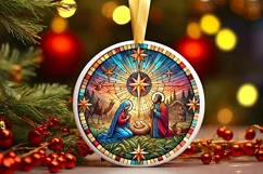 Round Christmas Ornament Sublimation|Clipart Product Image 2
