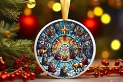 Round Christmas Ornament Sublimation|Clipart Product Image 2