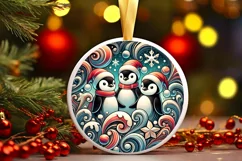 Round Christmas Ornament Sublimation|Clipart Product Image 2