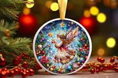 Round Christmas Ornament Sublimation|Clipart Product Image 1