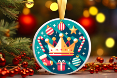 Round Christmass Ornament PNG Product Image 1