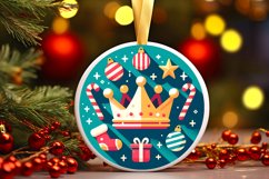 Round Christmas Ornament Sublimation|Clipart Product Image 1