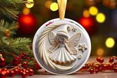 Round Christmas Ornament Sublimation|Clipart Product Image 2