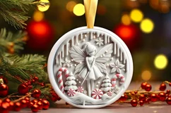 Round Christmas Ornament Sublimation|Clipart Product Image 2