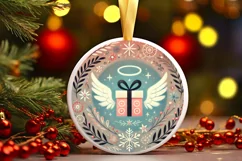 Round Christmas Ornament Sublimation|Clipart Product Image 2