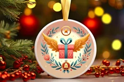 Round Christmas Ornament Sublimation|Clipart Product Image 2