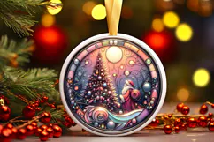 Round Christmass Ornament PNG Product Image 1