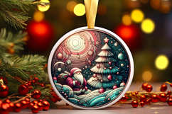 Round Christmass Ornament PNG Product Image 1