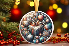 Round Christmass Ornament PNG Product Image 1