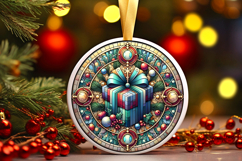 Round Christmass Ornament PNG Product Image 1