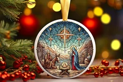 Round Christmas Ornament Sublimation|Clipart Product Image 2