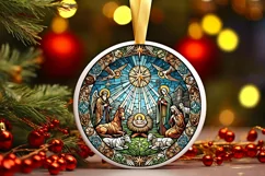 Round Christmas Ornament Sublimation|Clipart Product Image 2