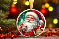 Round Christmas Ornament Sublimation|Clipart Product Image 2