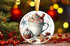 Round Christmas Ornament Sublimation|Clipart Product Image 2