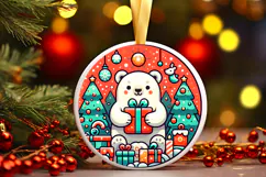 Round Christmass Ornament PNG Product Image 1