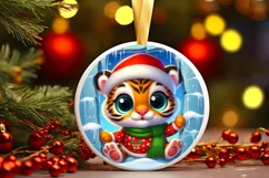 Round Christmas Ornament Sublimation|Clipart Product Image 1