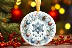 Round Christmas Ornament Sublimation|Clipart Product Image 3