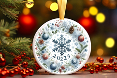 Round Christmass Ornament PNG Product Image 1