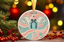 Round Christmas Ornament Sublimation|Clipart Product Image 2