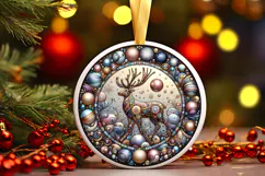 Round Christmass Ornament PNG Product Image 1