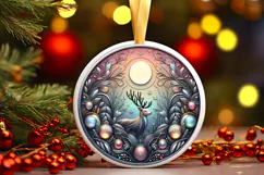 Round Christmass Ornament PNG Product Image 1