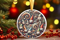 Round Christmas Ornament Sublimation|Clipart Product Image 1