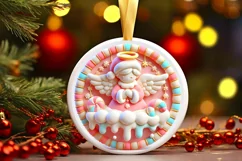 Round Christmas Ornament Sublimation|Clipart Product Image 2
