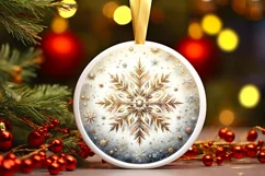 Round Christmas Ornament Sublimation|Clipart Product Image 1