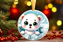 Round Christmas Ornament Sublimation|Clipart Product Image 2