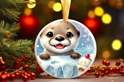 Round Christmas Ornament Sublimation|Clipart Product Image 2
