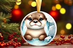 Round Christmas Ornament Sublimation|Clipart Product Image 2