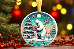 Round Christmas Ornament Sublimation|Clipart Product Image 2