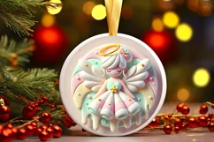 Round Christmas Ornament Sublimation|Clipart Product Image 2